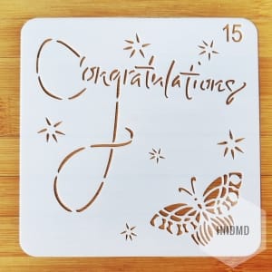 Stencil - Congratulations (5 by 5 inch)