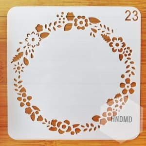 Stencil - Floral Wreath (5 by 5 inch)