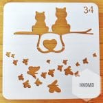 Stencil - Cute Cats (5 by 5 inch)