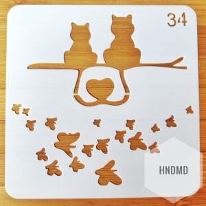 Stencil - Cute Cats (5 by 5 inch)
