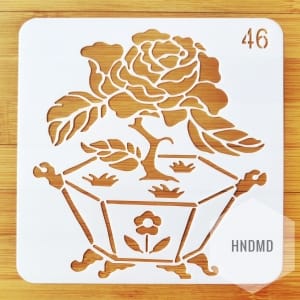 Stencil - Floral Box (5 by 5 inch)