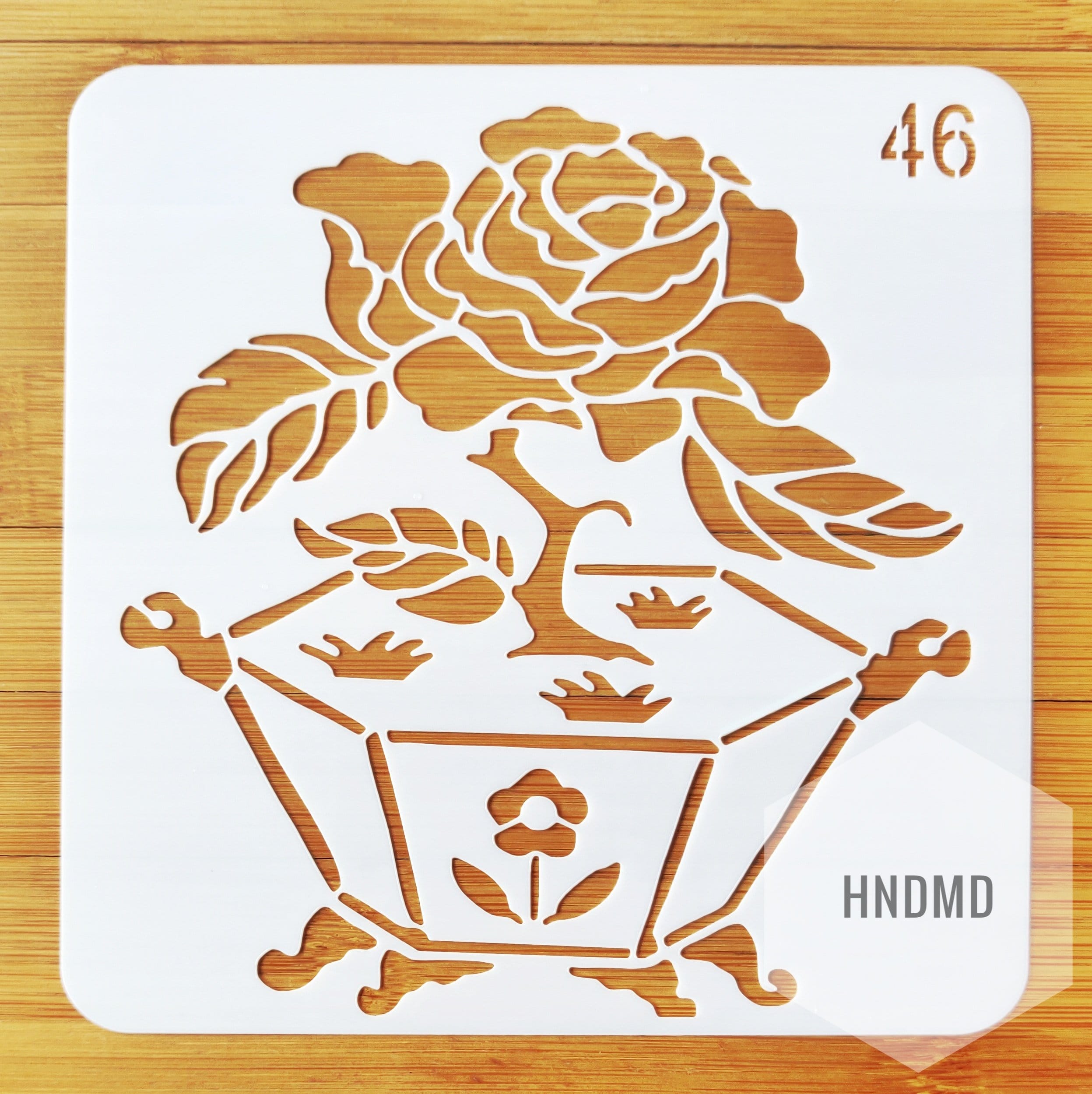 Stencil - Floral Box (5 by 5 inch) CHCS 99 46 stencil floral Stencil - Floral Box (5 by 5 inch)