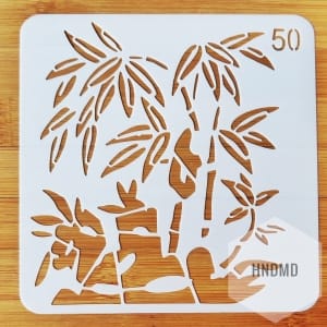 Stencil - Bamboo Scene (5 by 5 inch)