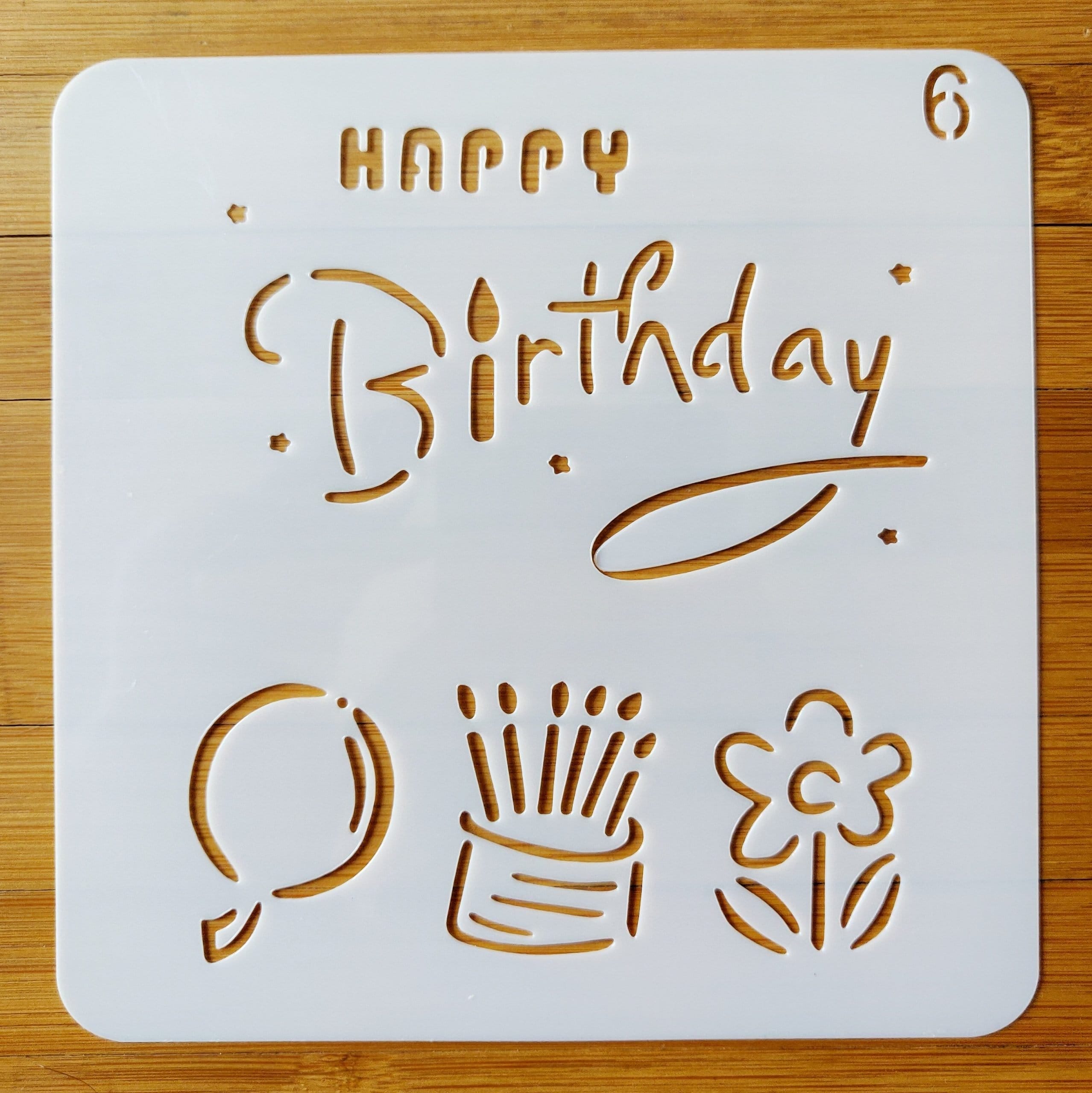 Stencil - Birthday (5 by 5 inch) CHCS 99 6 stencil birthday scaled Stencil - Birthday (5 by 5 inch)