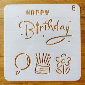 Stencil - Birthday (5 by 5 inch)