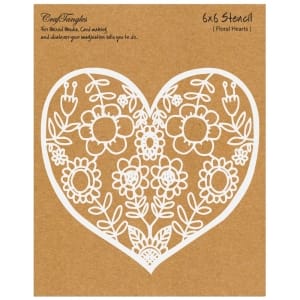 CrafTangles 6"x6" Stencil - Floral Heart