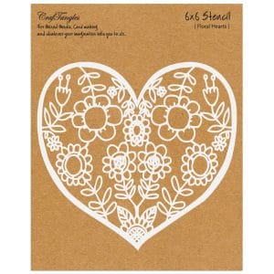 CrafTangles 6"x6" Stencil - Floral Heart