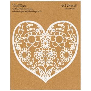 CrafTangles 6"x6" Stencil - Floral Heart