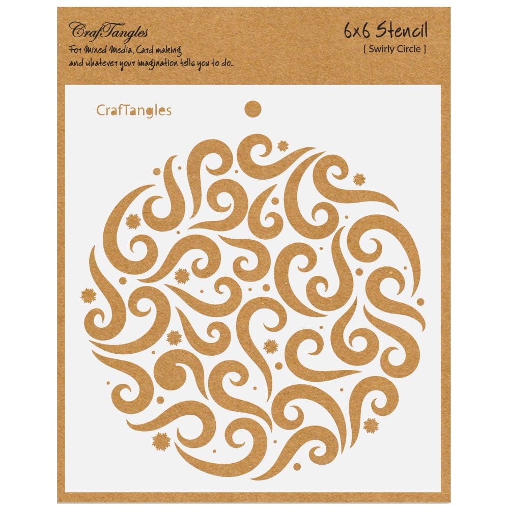 CrafTangles 6"x6" Stencil - Swirly Circle CTCS109 craftangles stencils Swirly Circle CrafTangles 6"x6" Stencil - Swirly Circle