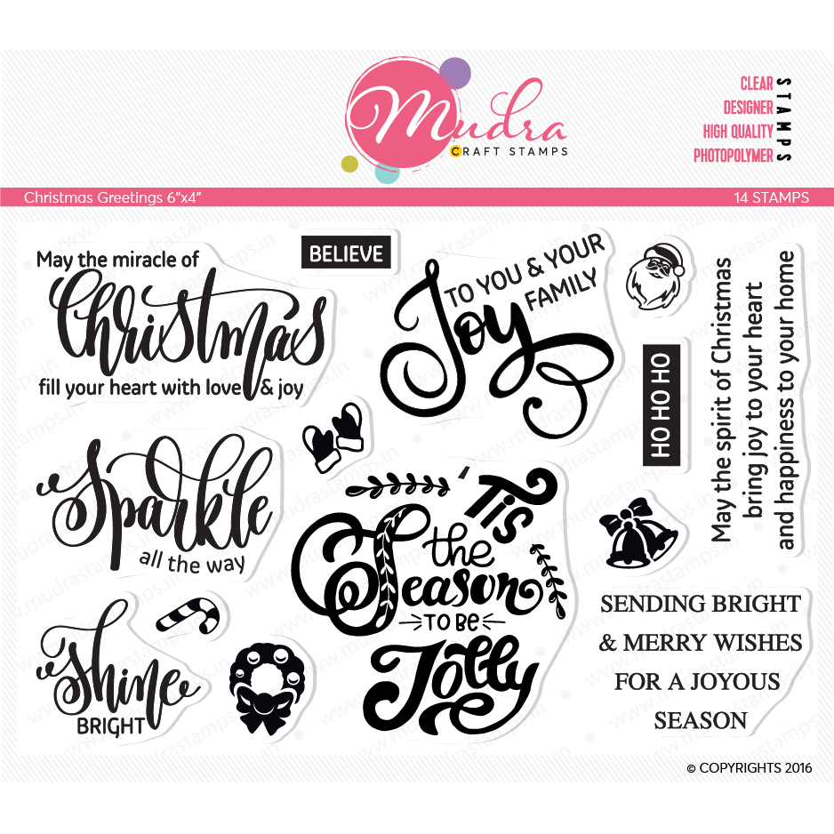 Mudra Craft Stamps - Christmas Greetings Christmas Greetings 01 Mudra Craft Stamps - Christmas Greetings