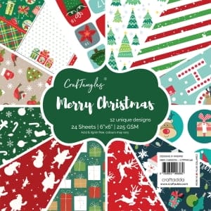 CrafTangles Scrapbook Paper Pack - Merry Christmas (6"x6")