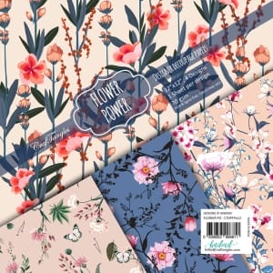 CrafTangles Decoupage Paper Pack - Flower Power (12 by 12 inch) - 4 sheets