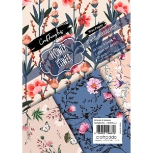 CrafTangles Decoupage Paper Pack  - Flower Power (A4) - 4 sheets