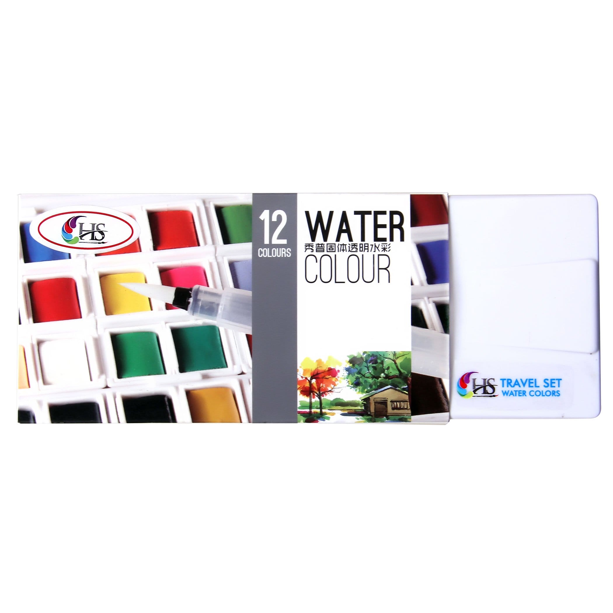 Hakims Watercolors - 12 Colors HS Watercolour Pocket Field Sketch Box Set of 12 Hakims Watercolors - 12 Colors