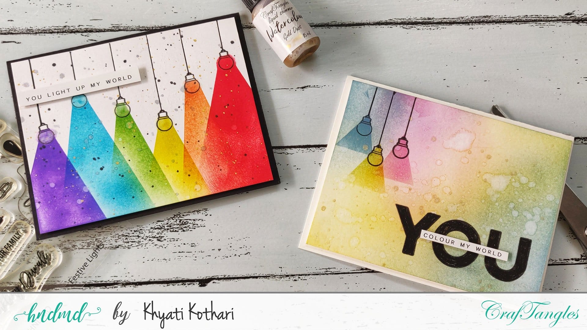 CrafTangles Stamping Masking Sheets / masking paper (Pack of 5) - A4 How to create rainbow Card KhyatiDec2019 3 How_to_create_rainbow_Card_KhyatiDec2019_3