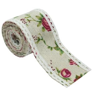 Floral Printed Jute Ribbon (J5CB0070)
