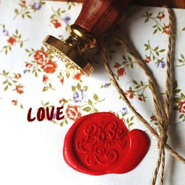 Wax Seal Stamp with single wax stick - Love RAVWSS RAVWSS-L_wax_seal_LOve_1