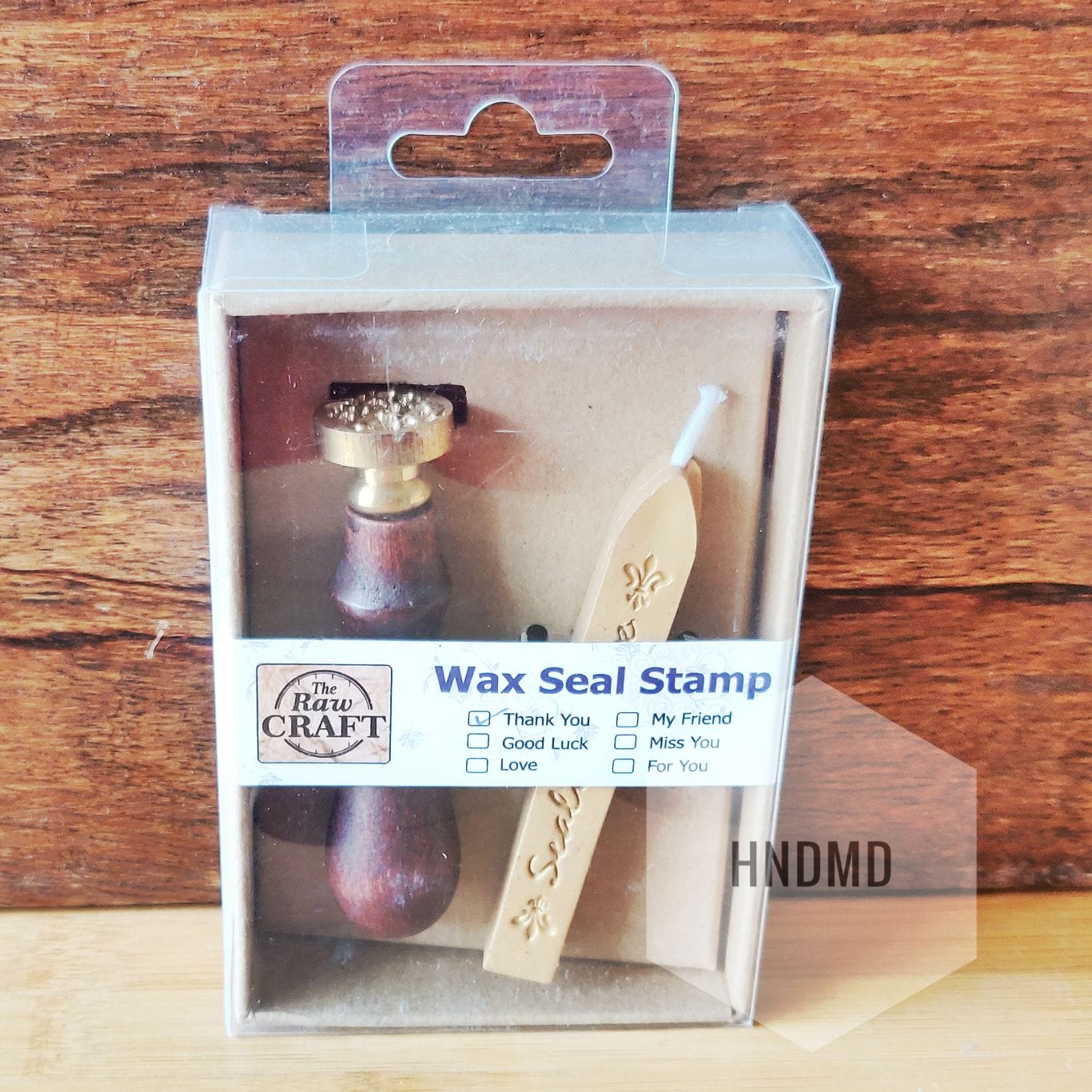 Wax Seal Stamp with single wax stick - Thank Luck RAVWSS Wax Seal Stamp with single wax stick - Thank Luck