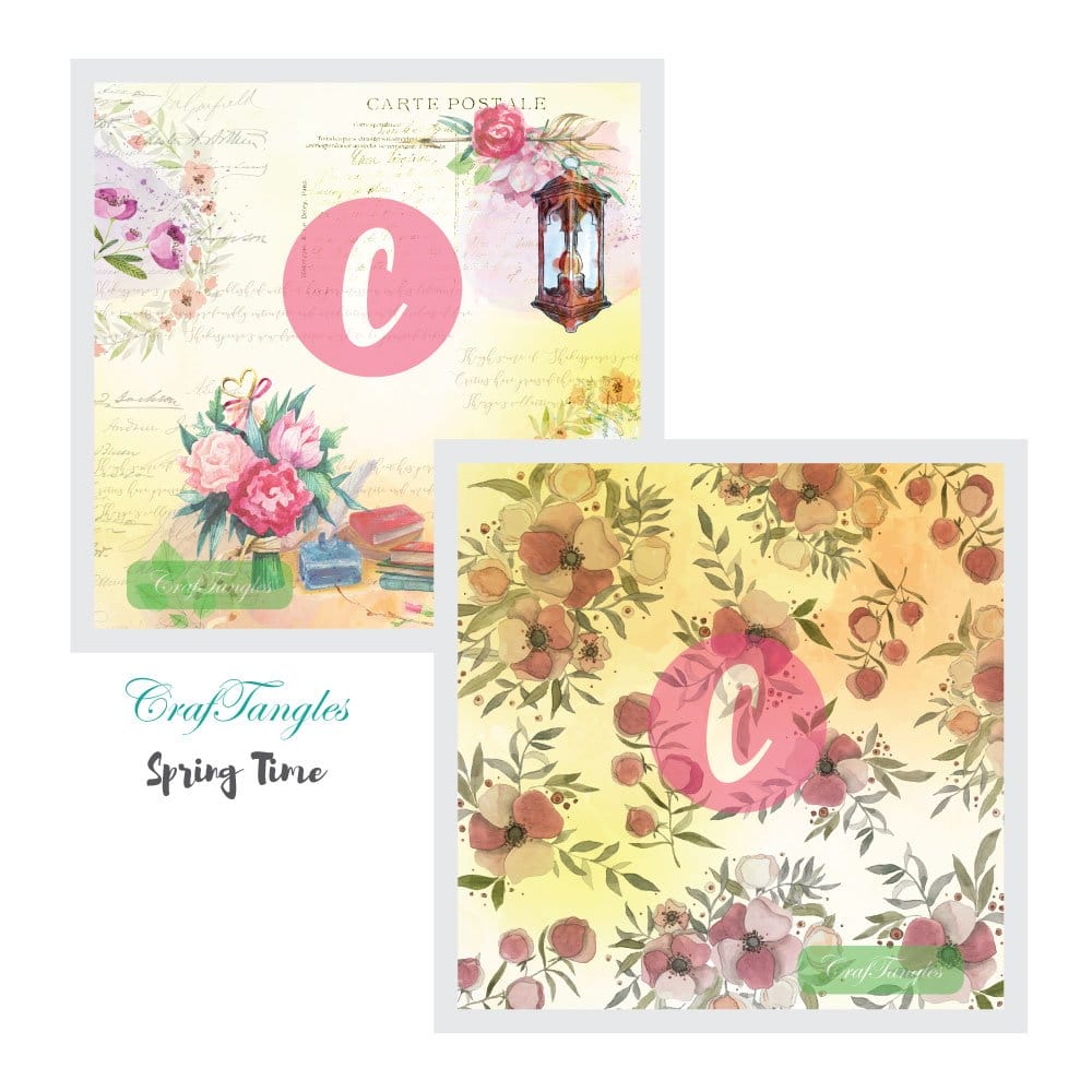 CrafTangles Decoupage Paper Pack - Spring Time (12 by 12 inch) - 4 sheets Spring Time Decoupage 12x12 1 and 2 Spring-Time-Decoupage-12x12-1-and-2