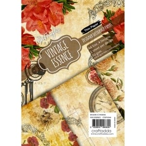 CrafTangles Decoupage Paper Pack  - Vintage Essence (A4) - 4 sheets