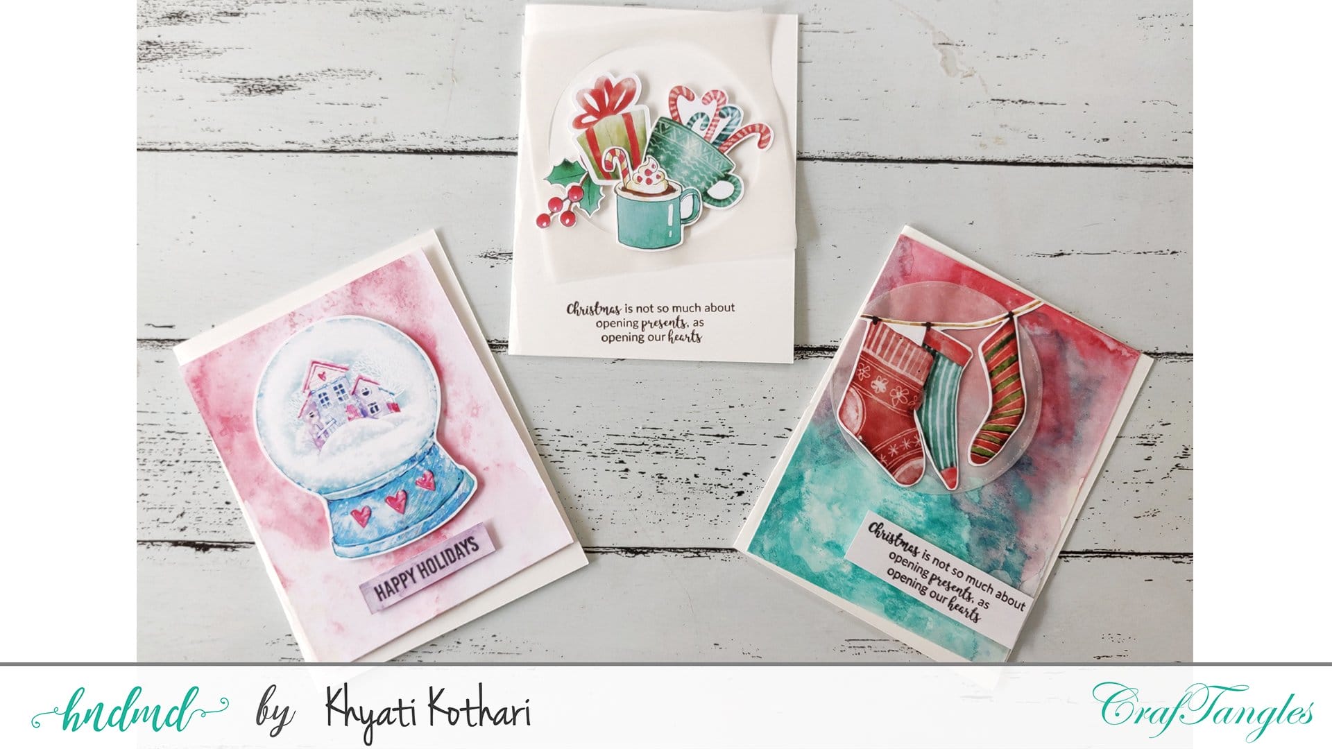 CrafTangles Photopolymer Stamps - Happy Holidays WatercolorChristmas4 WatercolorChristmas4