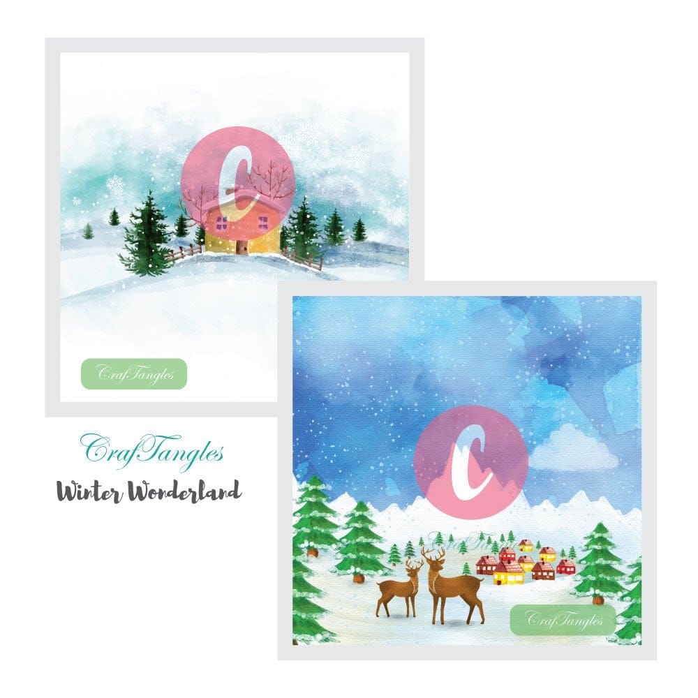 CrafTangles Decoupage Paper Pack - Winter Wonderland (12 by 12 inch) - 4 sheets Winter Wonderland Decoupage 12x12 12 Winter-Wonderland-Decoupage-12x12-1+2