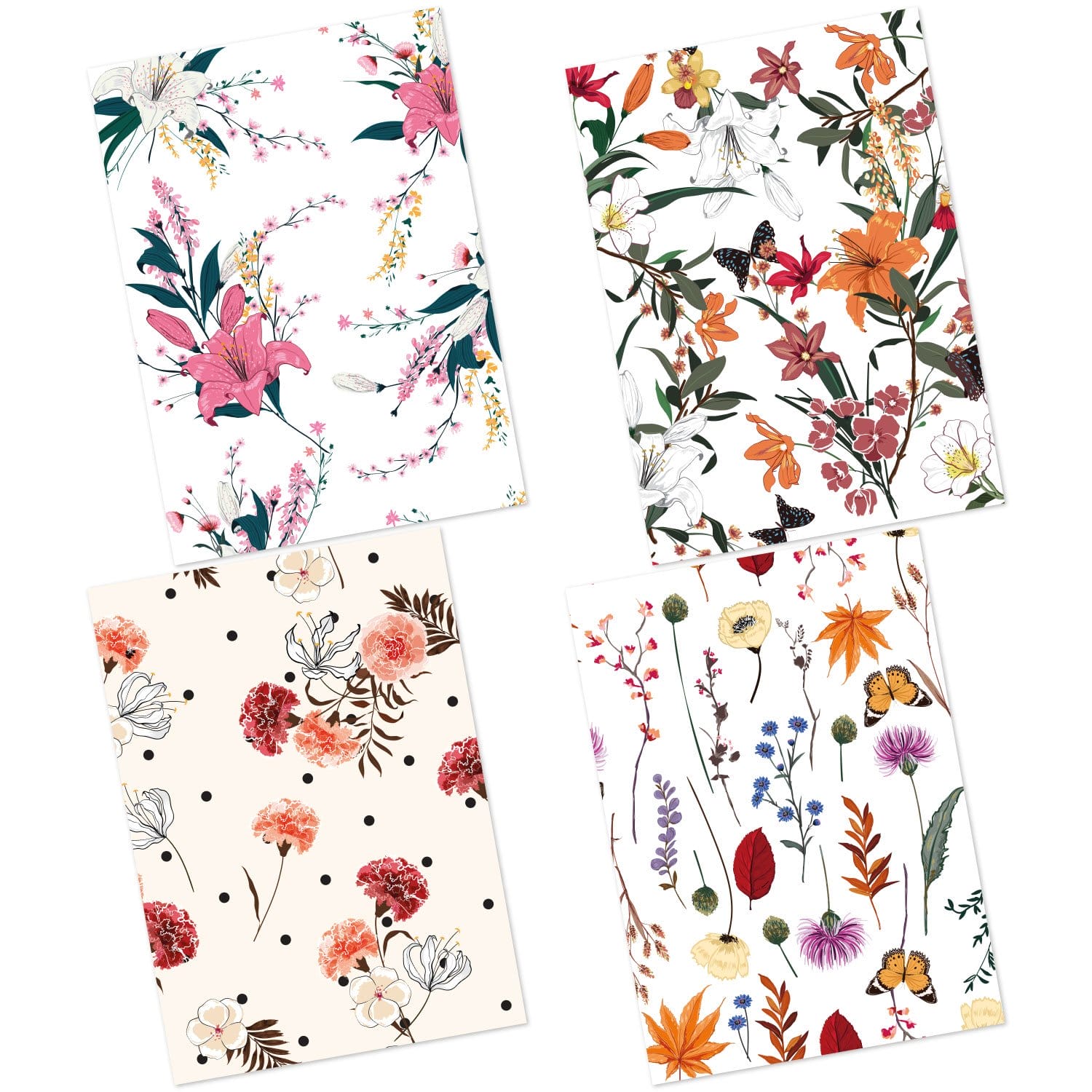 CrafTangles Decoupage Paper Pack - Wispy Flowers (A4) - 4 sheets Wispy Flowers Amazon 4 Images Wispy-Flowers-Amazon-4-Images