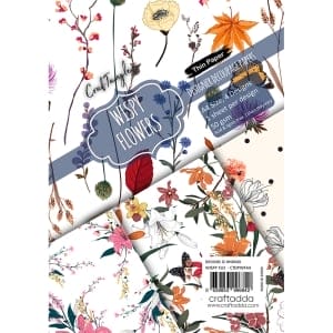 CrafTangles Decoupage Paper Pack - Wispy Flowers (A4) - 4 sheets