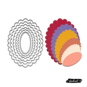 Steel Cutting Dies - Stitched scalloped Ovals (set of 6 dies)