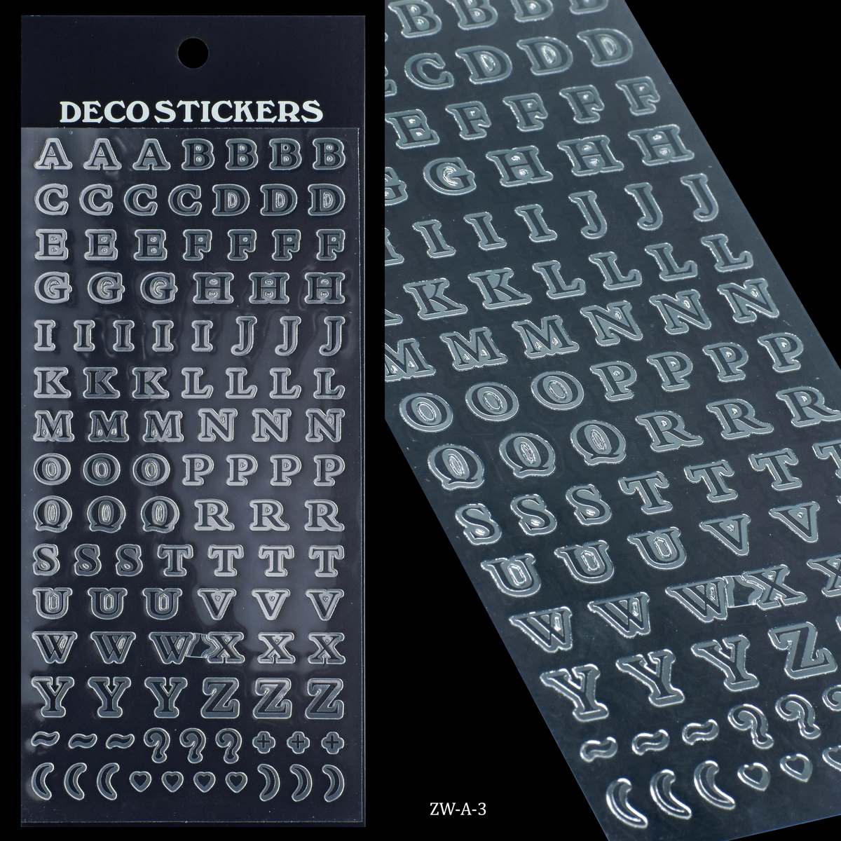 Metallic Silve Alphabet Stickers (ZW-A-3) ZW A 3 silver sticker Metallic Silve Alphabet Stickers (ZW-A-3)