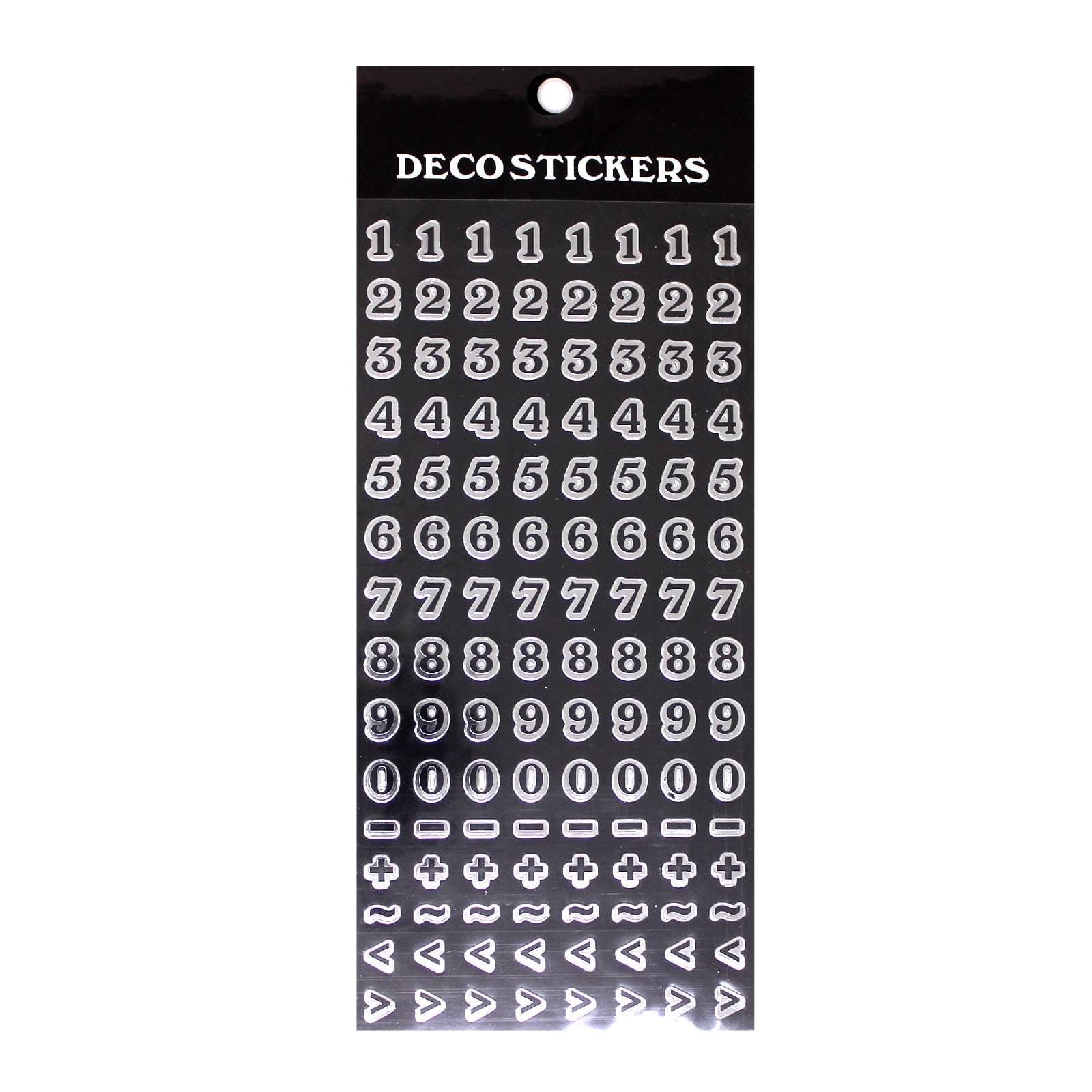 Metallic Silver Numbers Stickers ZW A 5 silver sticker Metallic Silver Numbers Stickers