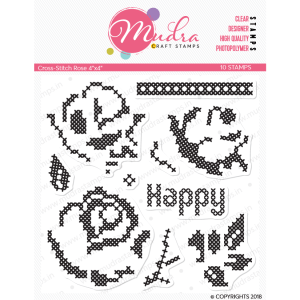 Mudra Craft Stamps - Cross Stitch Rose