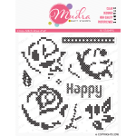 Mudra Craft Stamps - Cross Stitch Rose