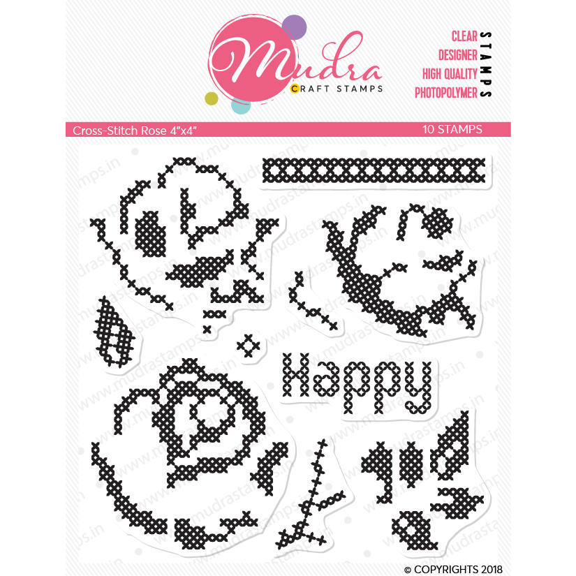 Mudra Craft Stamps - Cross Stitch Rose cross stitch rose 01 01 Mudra Craft Stamps - Cross Stitch Rose