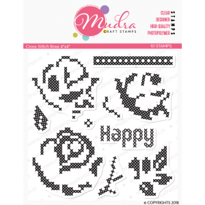 Mudra Craft Stamps - Cross Stitch Rose