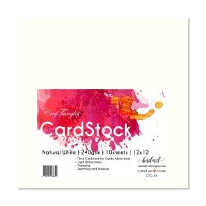 CrafTangles cardstock 12" by 12" (240 gsm) (Set of 10 sheets) - Natural White