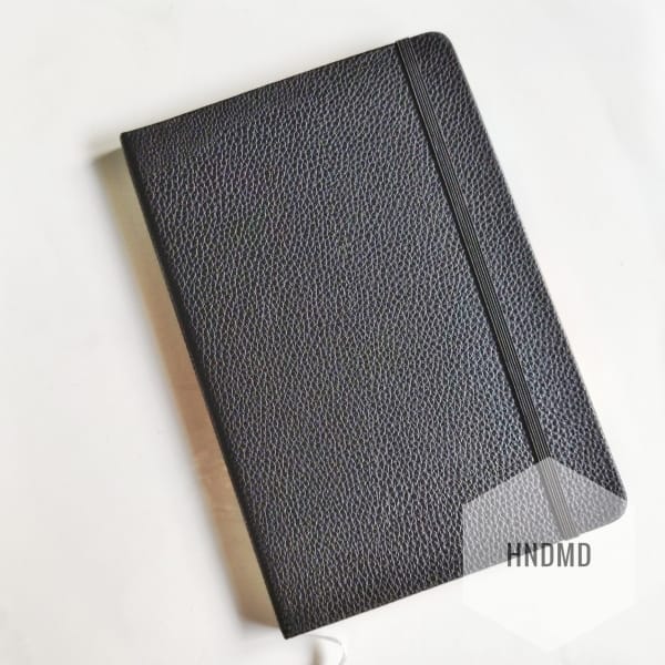 Hardbound Notebooks or Diary (5.5 by 8 inch) - Smooth Leather Effect - Black