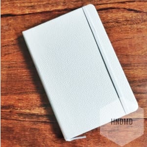 Hardbound Notebooks or Diary (5.5 by 8 inch) - Smooth Leather Effect - White