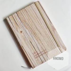 Hardbound Notebooks or Diary (5.5 by 8 inch) - Wooden Effect