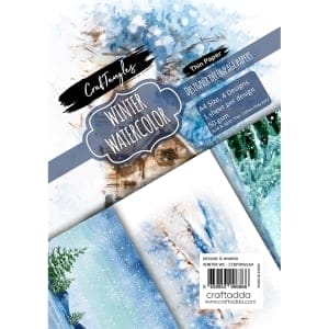CrafTangles Decoupage Paper Pack - Winter Watercolor (A4) - 4 sheets
