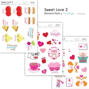 CrafTangles Elements Pack - Sweet Love 2 (3 sheets of A4)