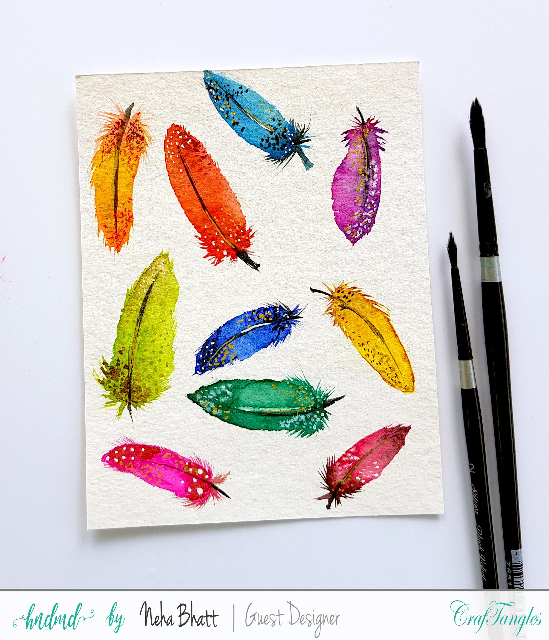 CrafTangles 100% cotton 300 gsm Rough handmade Watercolor Paper (Pack of 10) - 9 by 12 inches 20190827 163159 20190827_163159