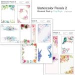 CrafTangles Elements Pack  - Watercolor Florals 2 (3 sheets of A4)