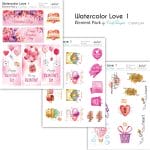 CrafTangles Elements Pack  - Watercolor Love 1 (3 sheets of A4)
