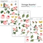 CrafTangles Elements Pack  - Vintage Rosette 1 (3 sheets of A4)