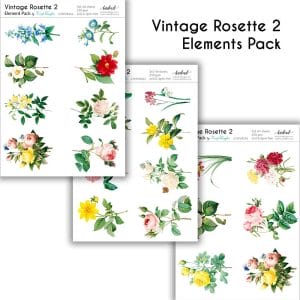 CrafTangles Elements Pack - Vintage Rosette 2 (3 sheets of A4)