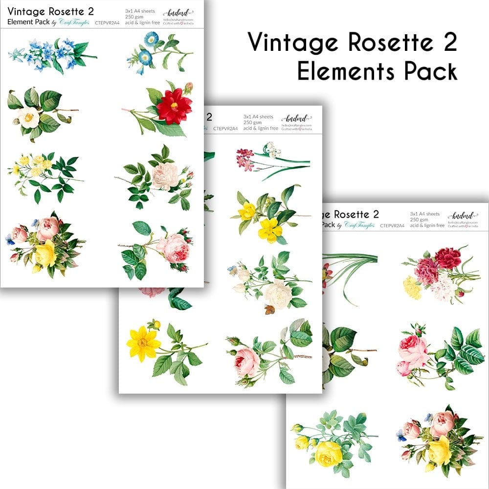 CrafTangles Elements Pack - Vintage Rosette 2 (3 sheets of A4) 26 Vintage Rosette 2 CrafTangles Elements Pack - Vintage Rosette 2 (3 sheets of A4)