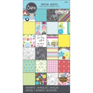 Sizzix Paper - 6" x 12" Cardstock Pad, Heartfelt, 48 Sheets