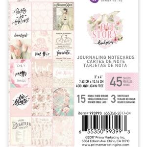 Prima - Love Story - 3 x 4 Journaling Cards