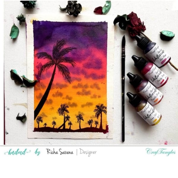 BeachSunsetWatercolor
